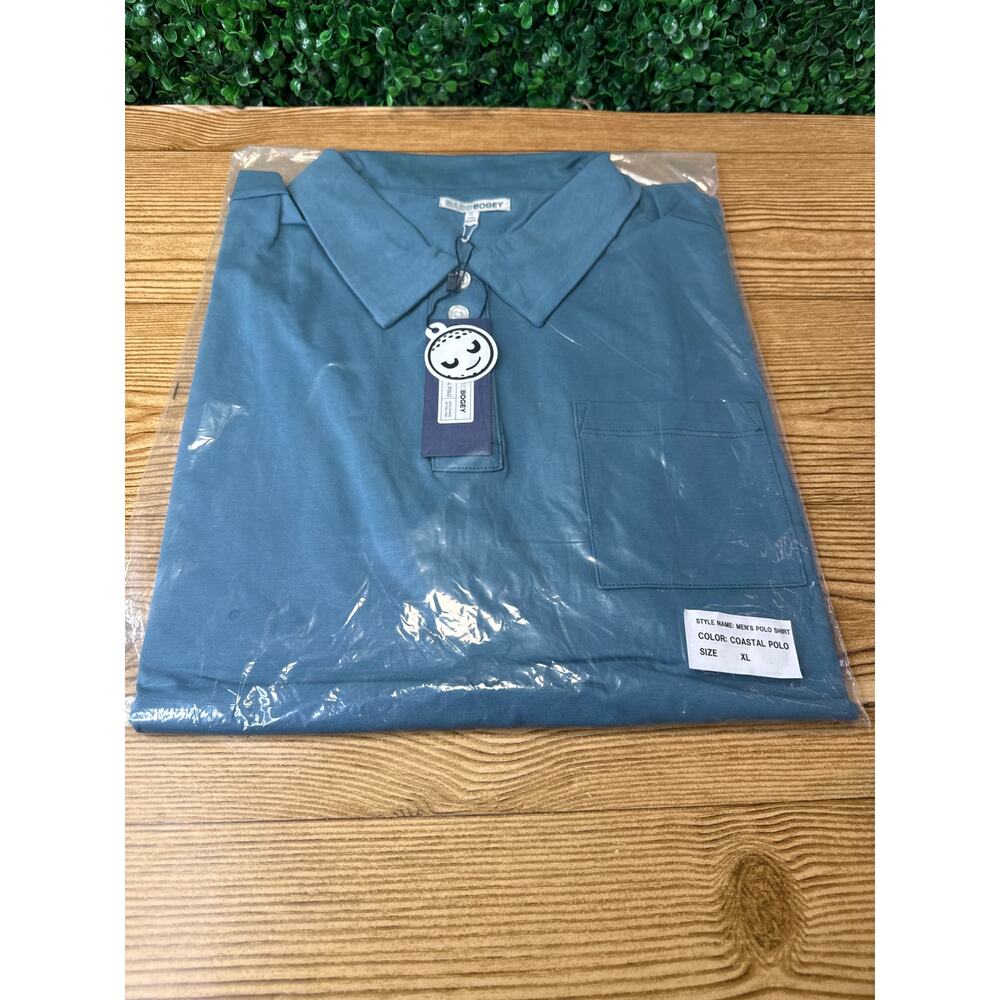 NWT Badd Bogey Mens Golf Polo Shirt Coastal Blue  Size XL New Gift